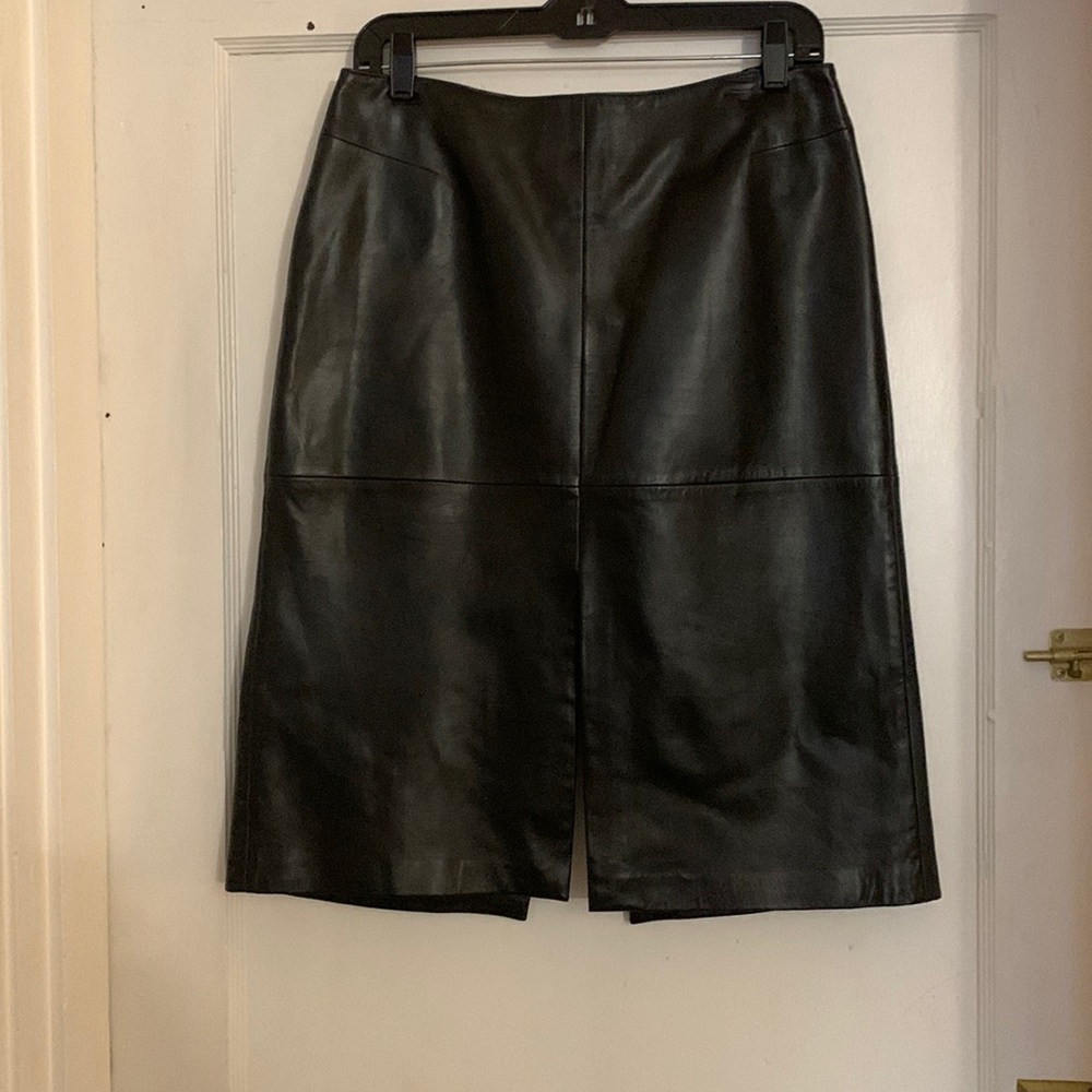 Black leather skirt